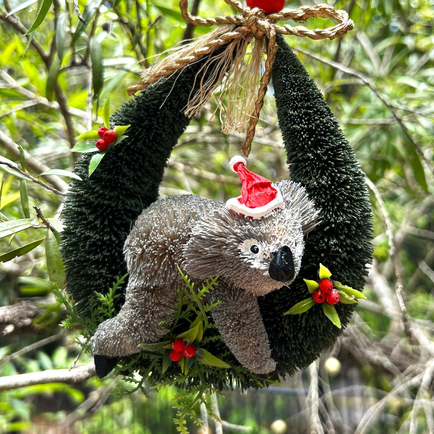Christmas Decoration - Bristle Brush Door Hanger Koala